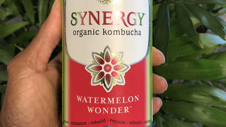 A bottle of GT Synergy Watermelon Wonder Kambucha