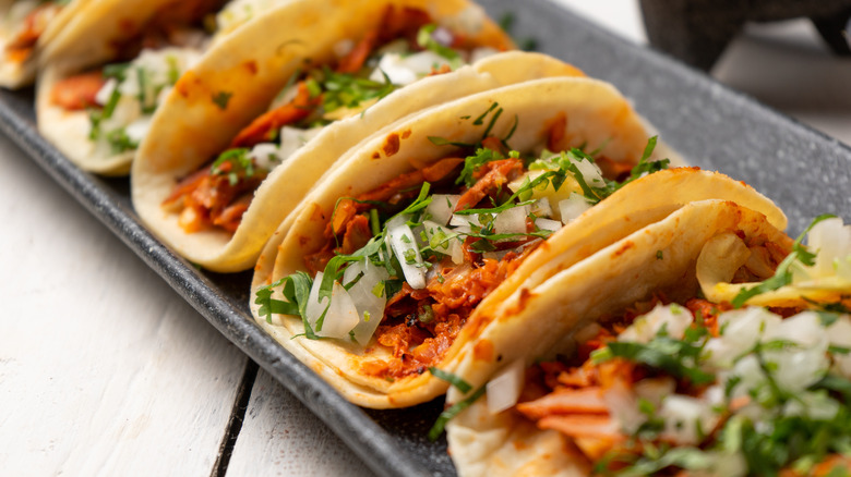 Tacos on a tray