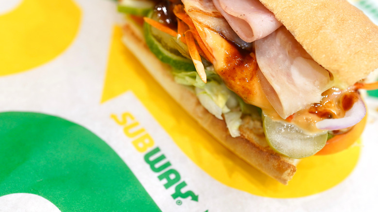 Subway sandwich and wrapper