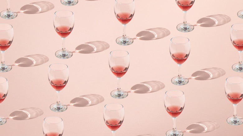 glasses of rose wine