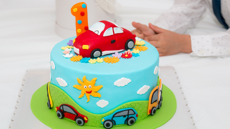 Fondant birthday cake