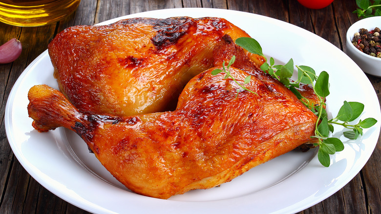 Roasted chicken legs