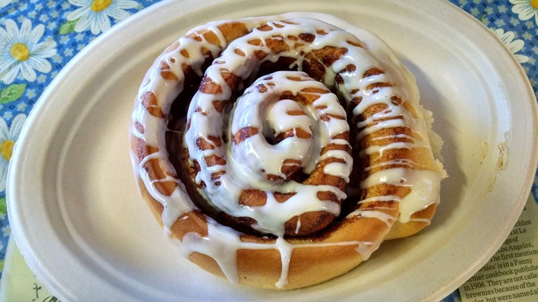 cinnamon roll from Bread Basket Bakery
