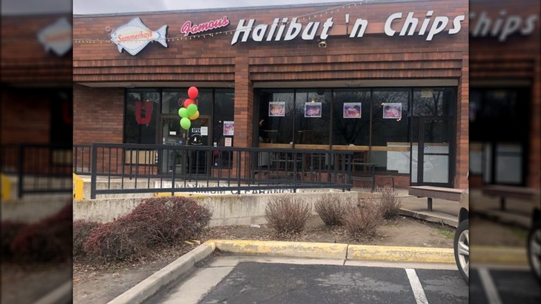 exterior of Summerhays with balloons