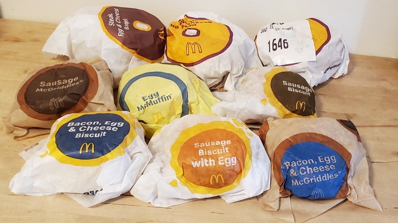 Assorted breakfast sandwiches from McDonald's