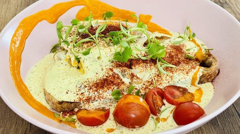 Faux crab benedict at Salt and Pepper Social