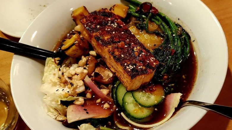 Bowl of curry roasted tofu at Plant, Asheville