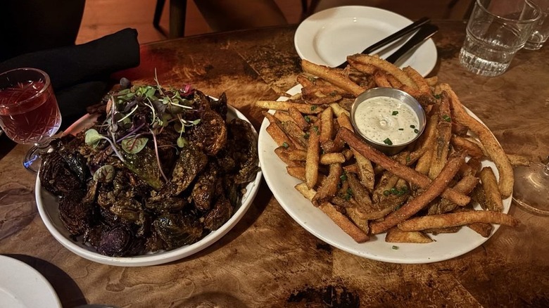 Fried Brussels and fries at Cloak & Dagger