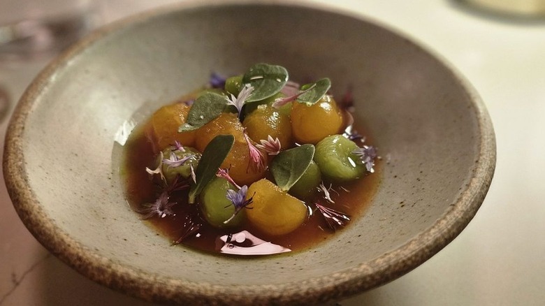 Bowl of food on table at Astera