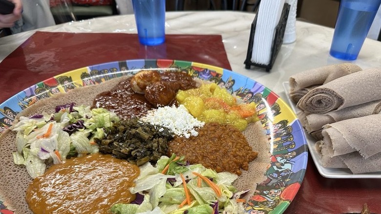 Veggie combo plate at Lalibela