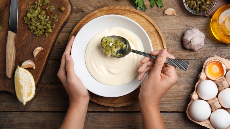 making tartar sauce