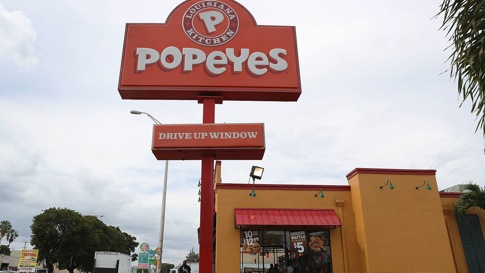 Popeyes restaurant and outdoor sign