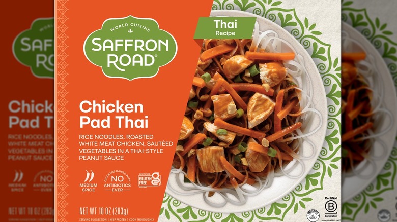 box of Saffron Road chicken pad thai