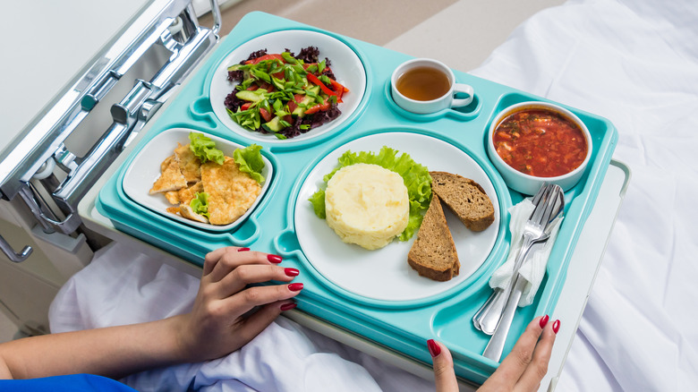 Food on hospital tray