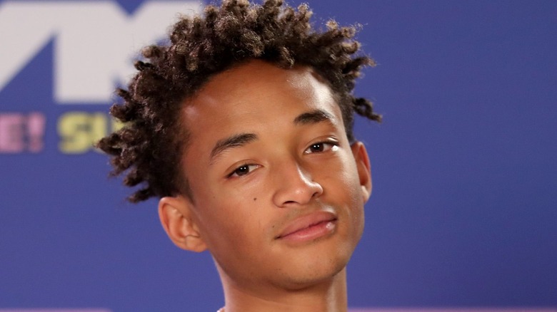 Closeup of Jaden Smith on purple background