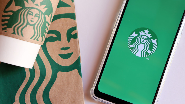 Starbucks cup and phone app