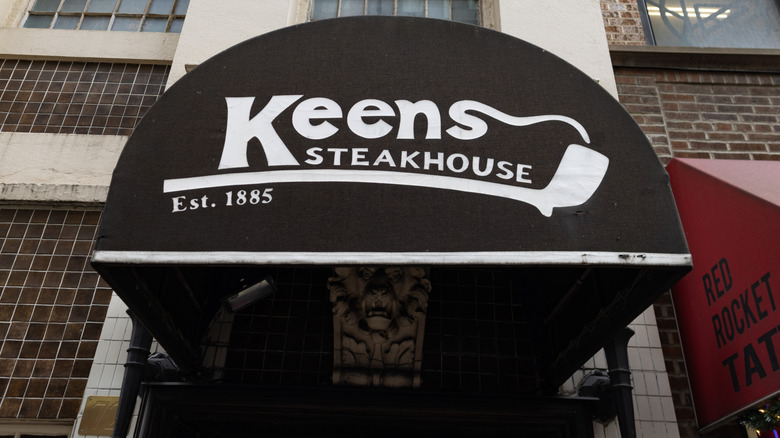 Awning of Keens Steakhouse in NYC