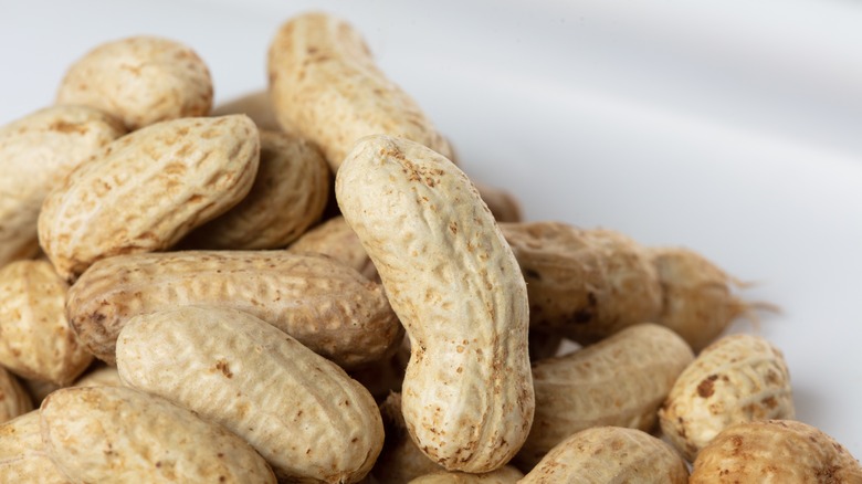 Shelled peanut pile