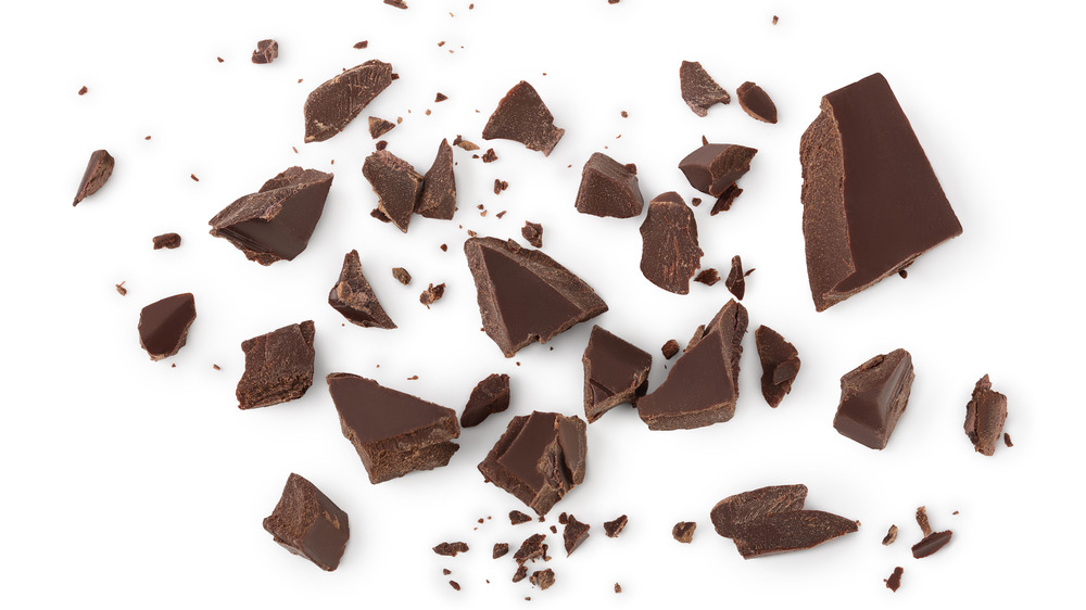 Shattered pieces of chocolate