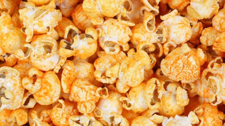 Flavored popcorn close-up