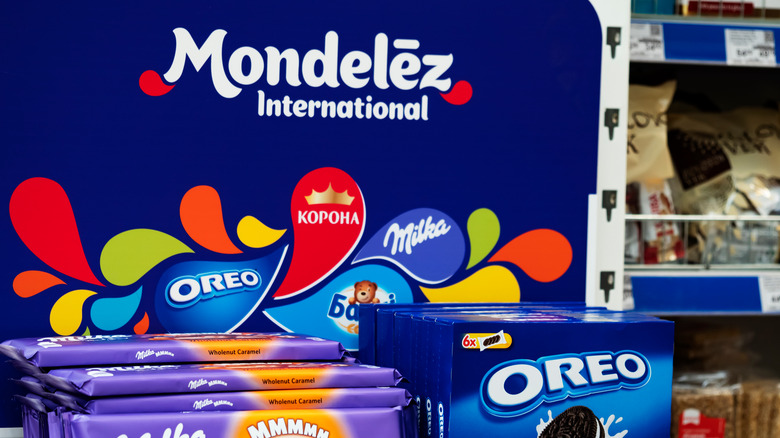 display of Mondelez products 