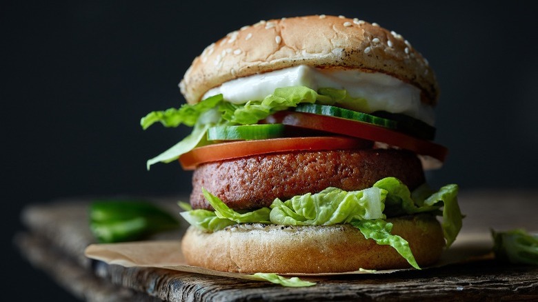 Impossible burger on bun