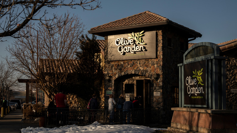 Olive garden with line