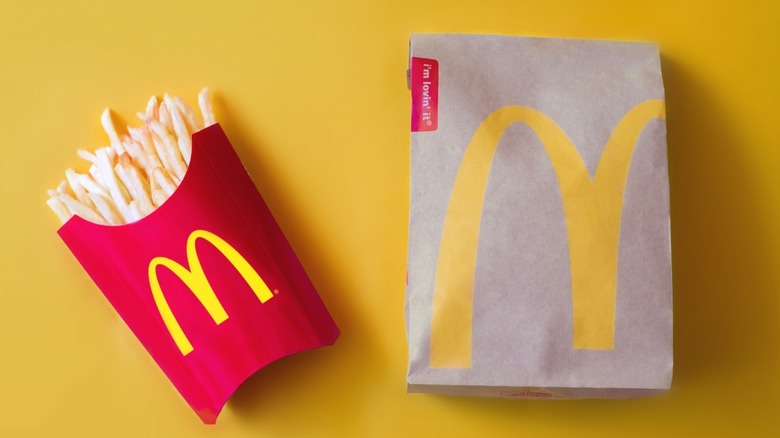 McDonald's logos on fries and bag