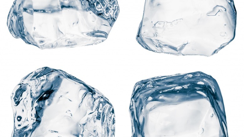 blue ice cubes