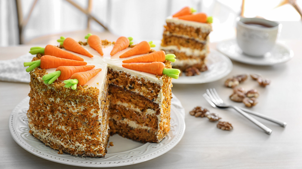 Carrot cake on a plate