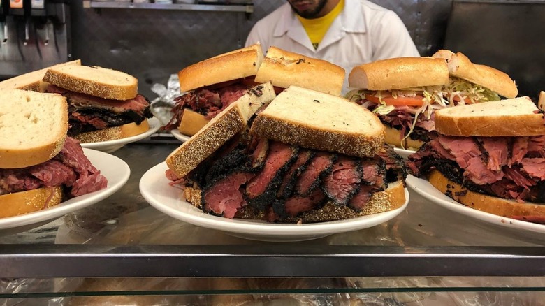 Deli sandwiches on counter