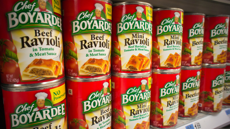 Cans of Chef Boyardee beef ravioli