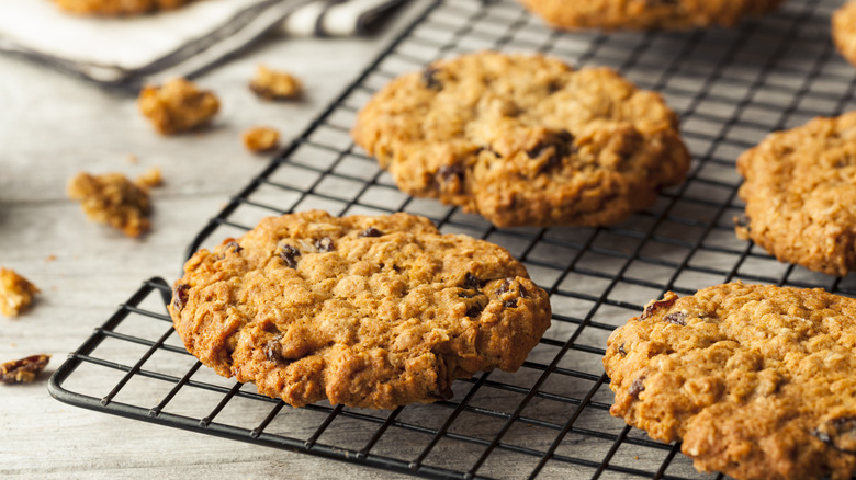 Fresh-baked oatmeal cookies
