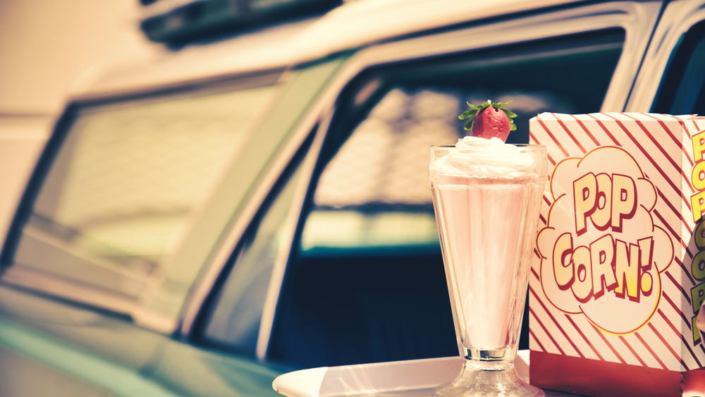 Milkshake with popcorn