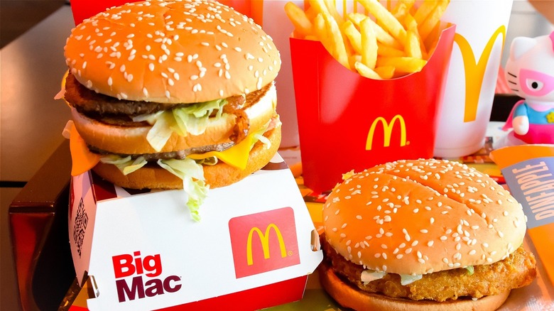 McDonald's Big Mac, fries, and McChicken