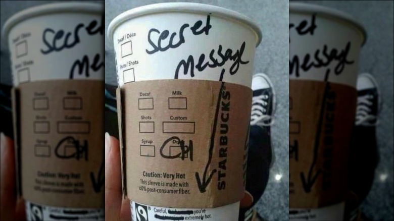 Starbucks cup with flirty message