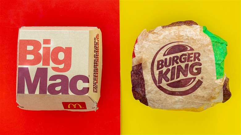 Big Mac beside Burger King Whopper