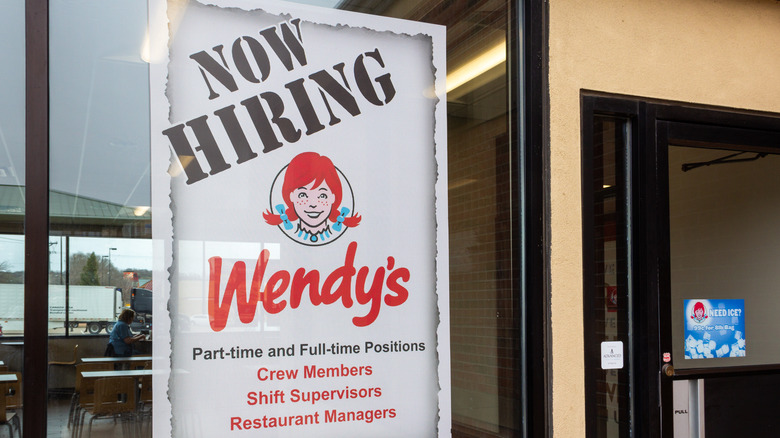 Hiring poster at Wendy's