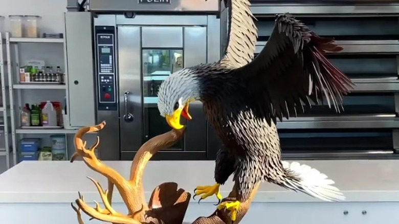 Painted chocolate eagle