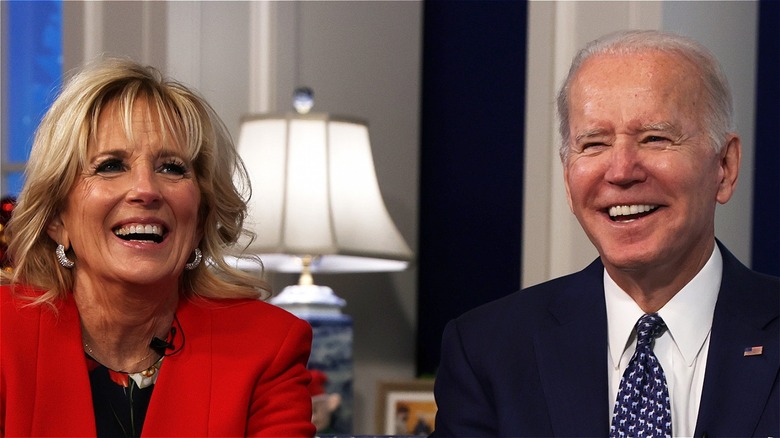 Jill and Joe Biden smiling
