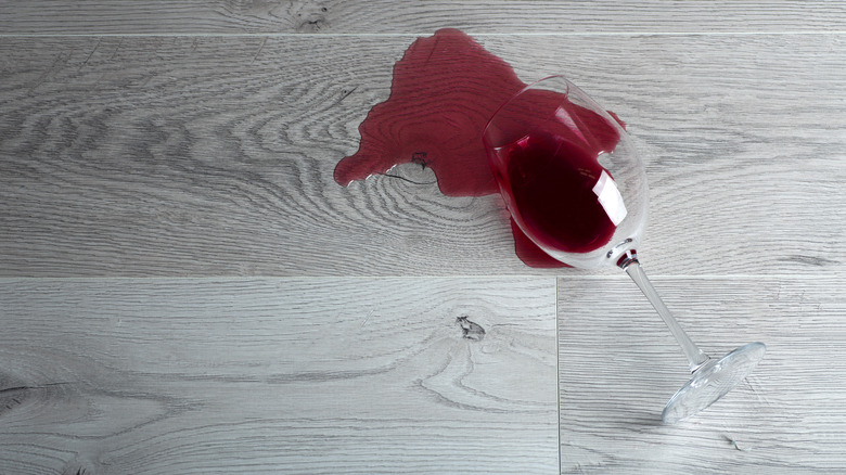Spilled red wine 