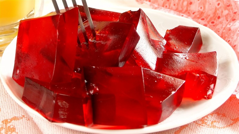 plate of red Jell-O
