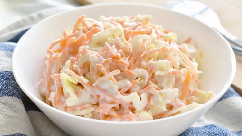 creamy coleslaw in bowl