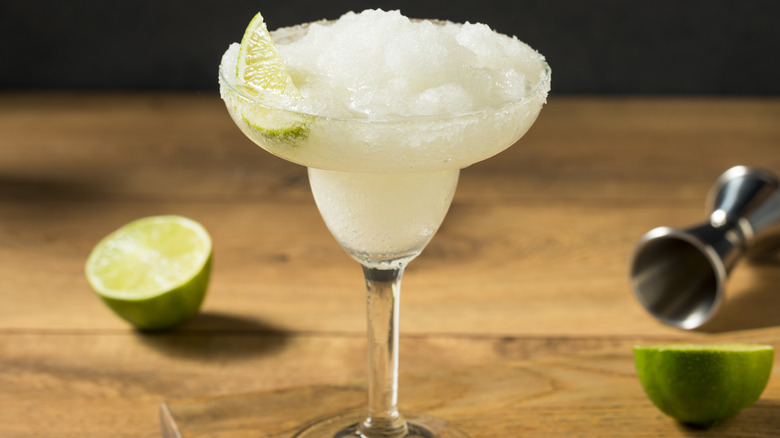 Freshly blended frozen margarita