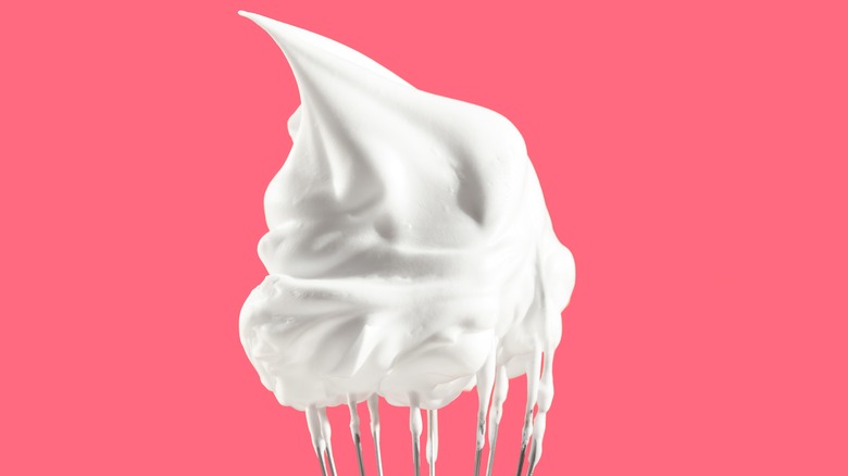 whipped cream on a whisk