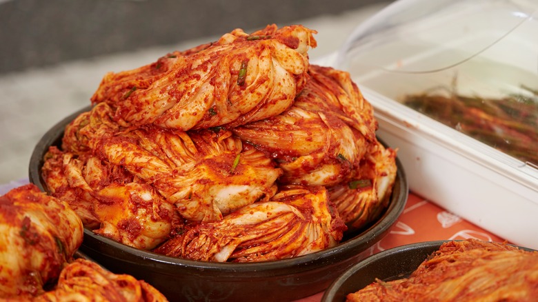 A bowl of Nappa cabbage kimchi