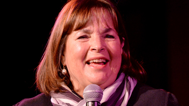 Ina Garten speaking into a microphone on stage