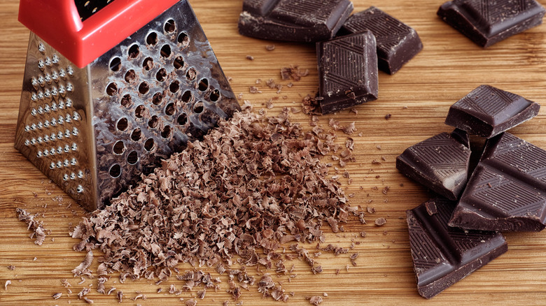 box grater and grated chocolate