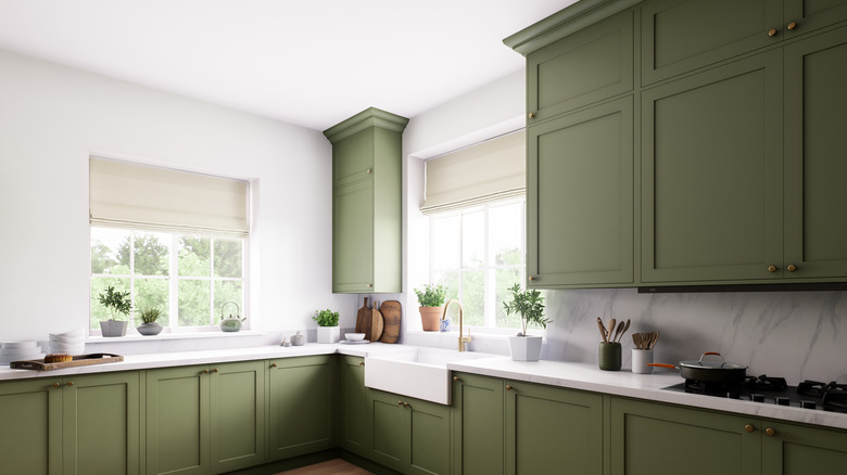 kitchen with large cabinets