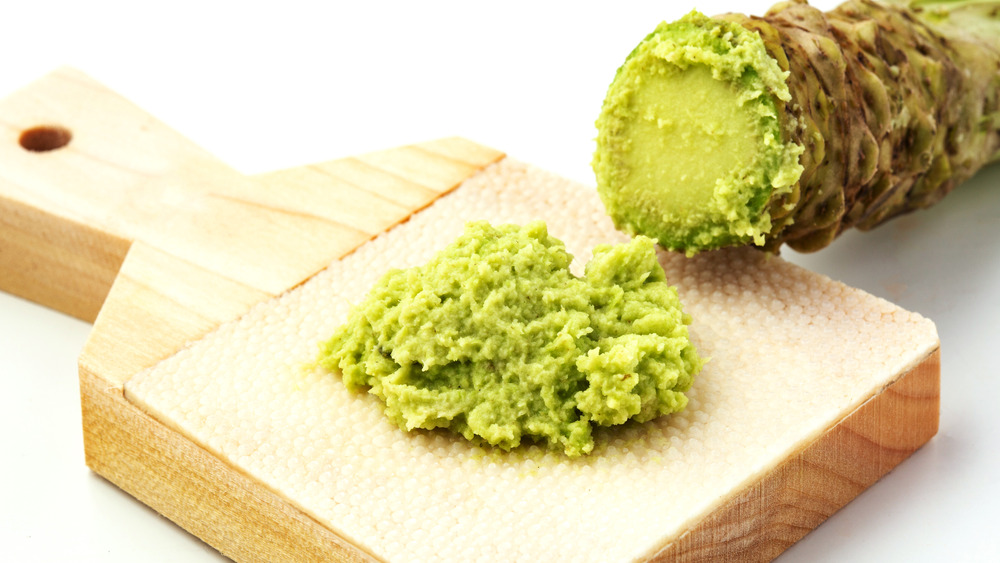 Wasabi on a wooden board